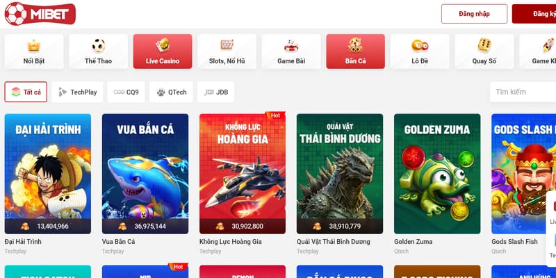 Đa dạng các sản phẩm game hấp dẫn tại nhà cái Mibet